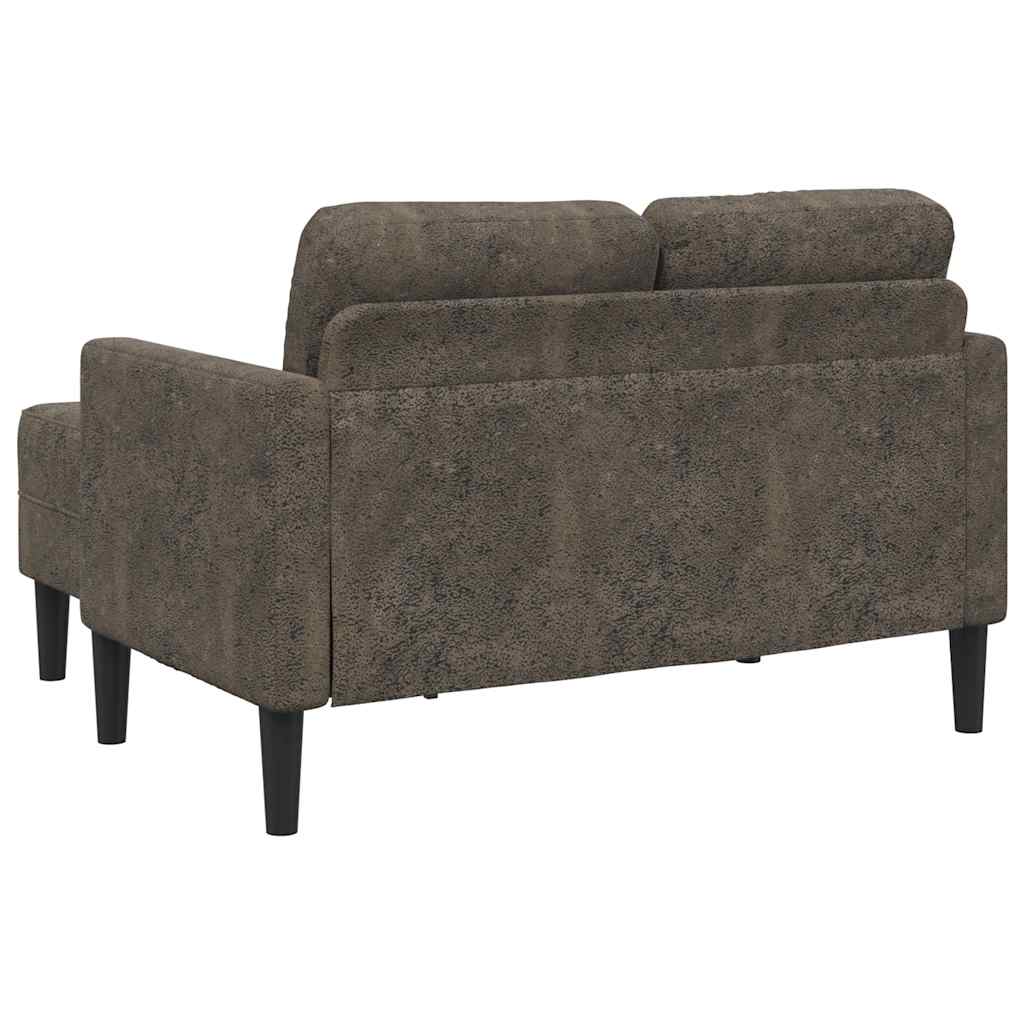 Canapé 2 places avec méridienne en L gris foncé 125 cm cuir artificiel