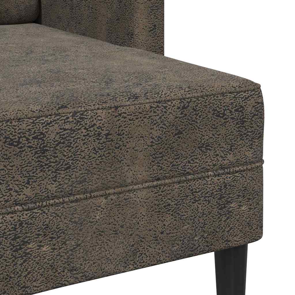 Canapé 2 places avec méridienne en L gris foncé 125 cm cuir artificiel