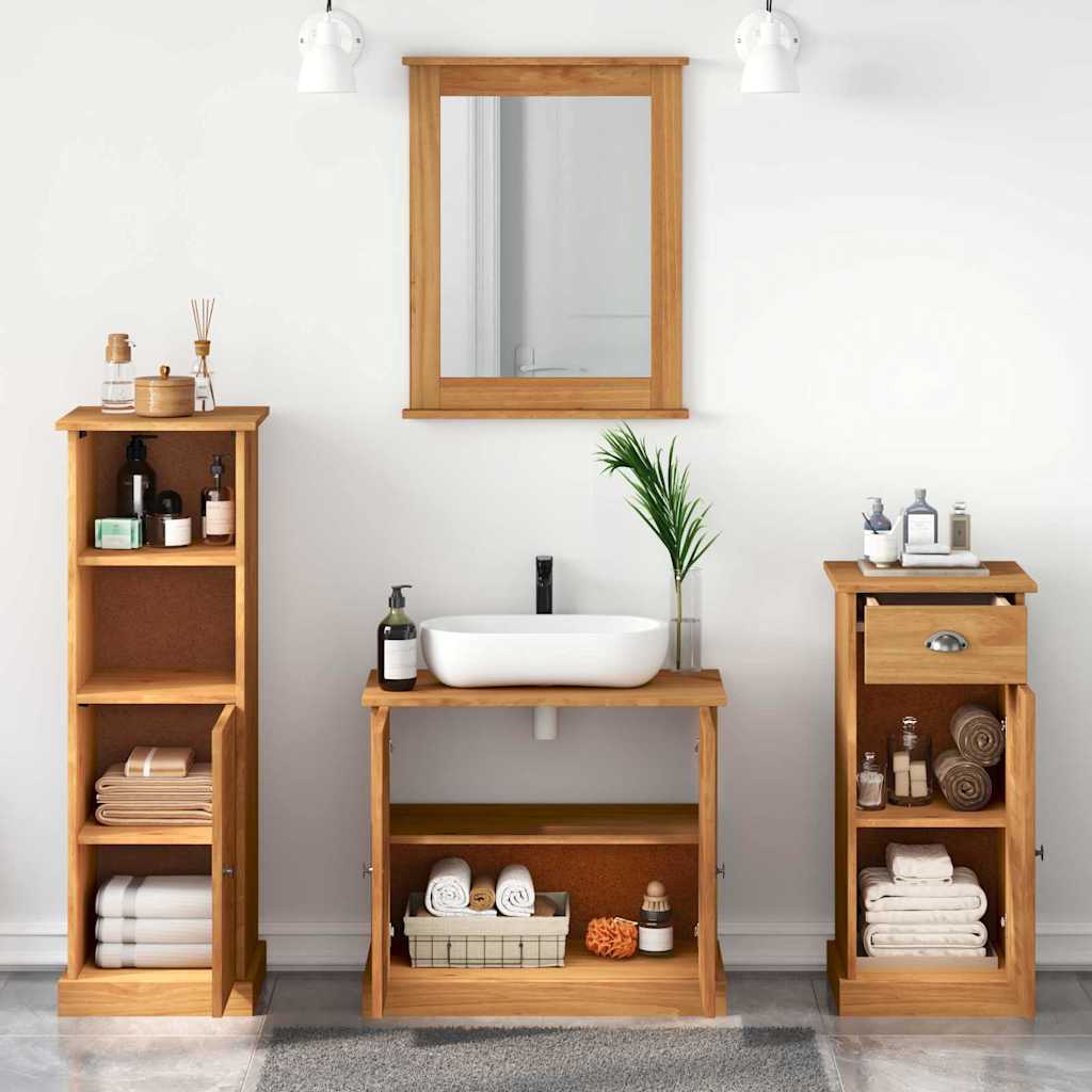 Badezimmermöbel Set mit Regal 4 pcs Honigbraun 37 x 34 x 110 cm