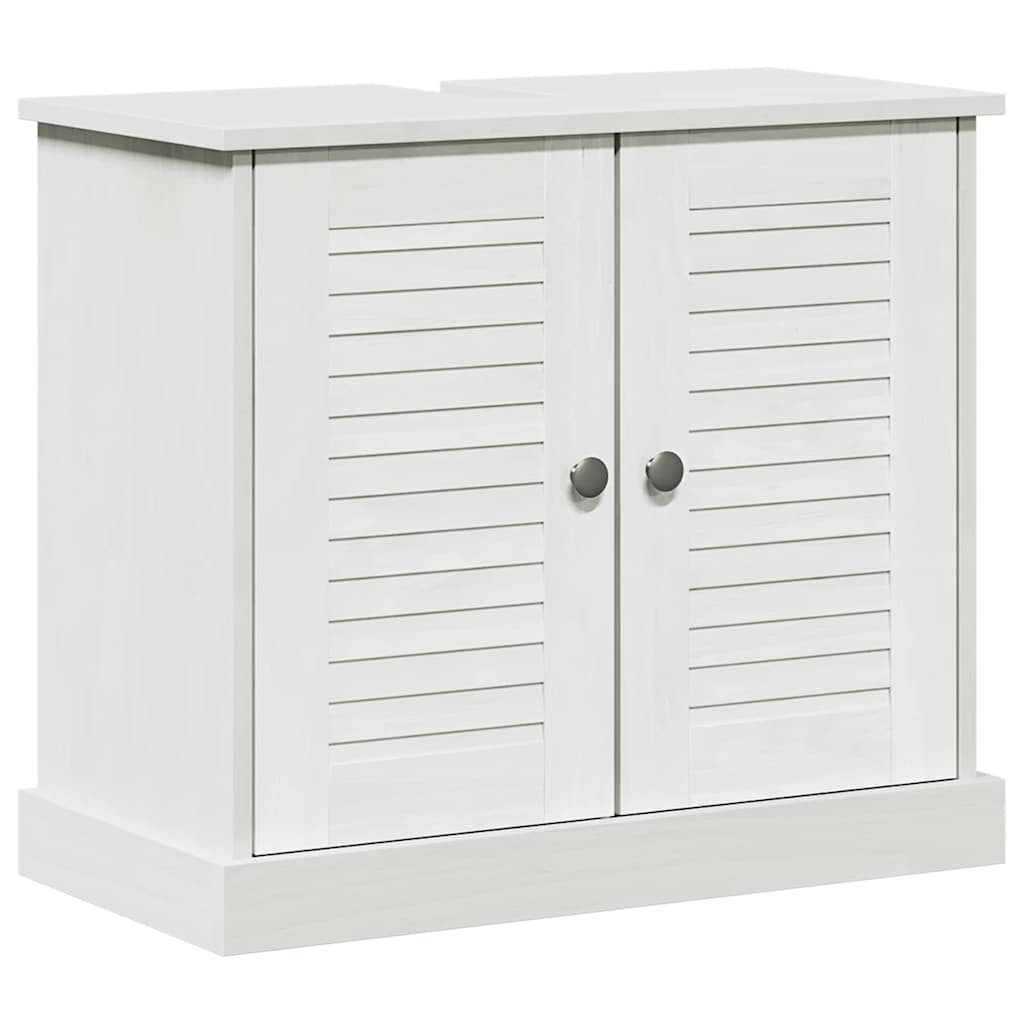 Badezimmermöbel Set mit Regal 3 pcs Antik Weiß 37 x 34 x 110 cm