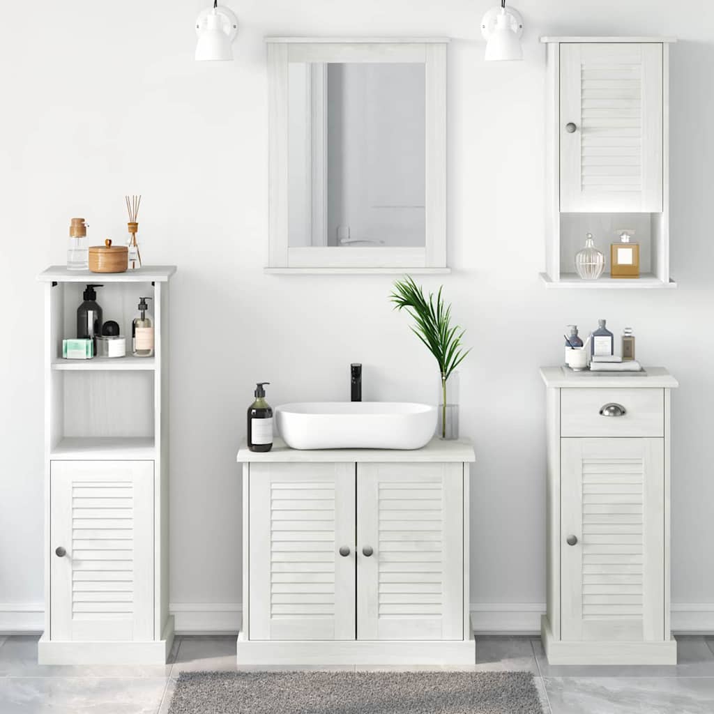 Badezimmermöbel Set mit Regal 5 pcs Antik Weiß 37 x 34 x 110 cm