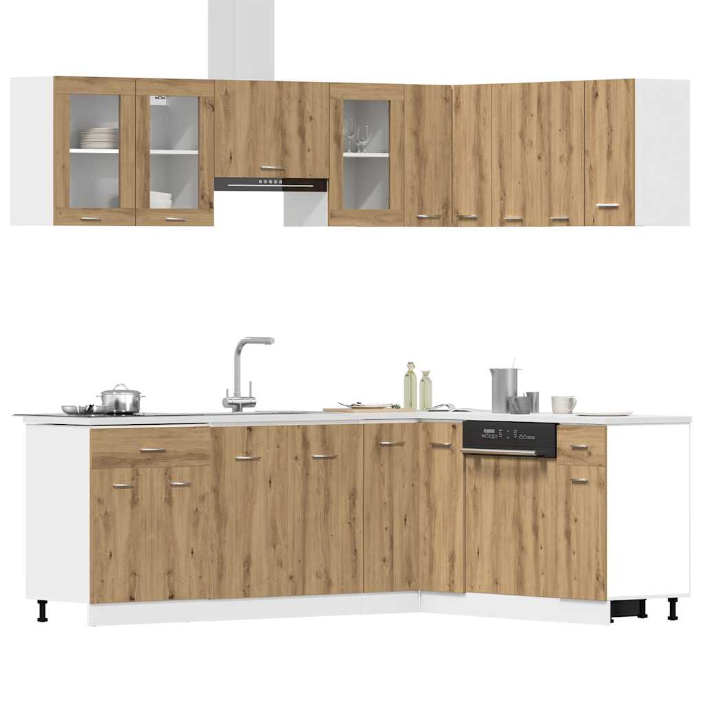 11-tlg. Küchenschrank-Set Lyon Artisan-Eiche Holzwerkstoff