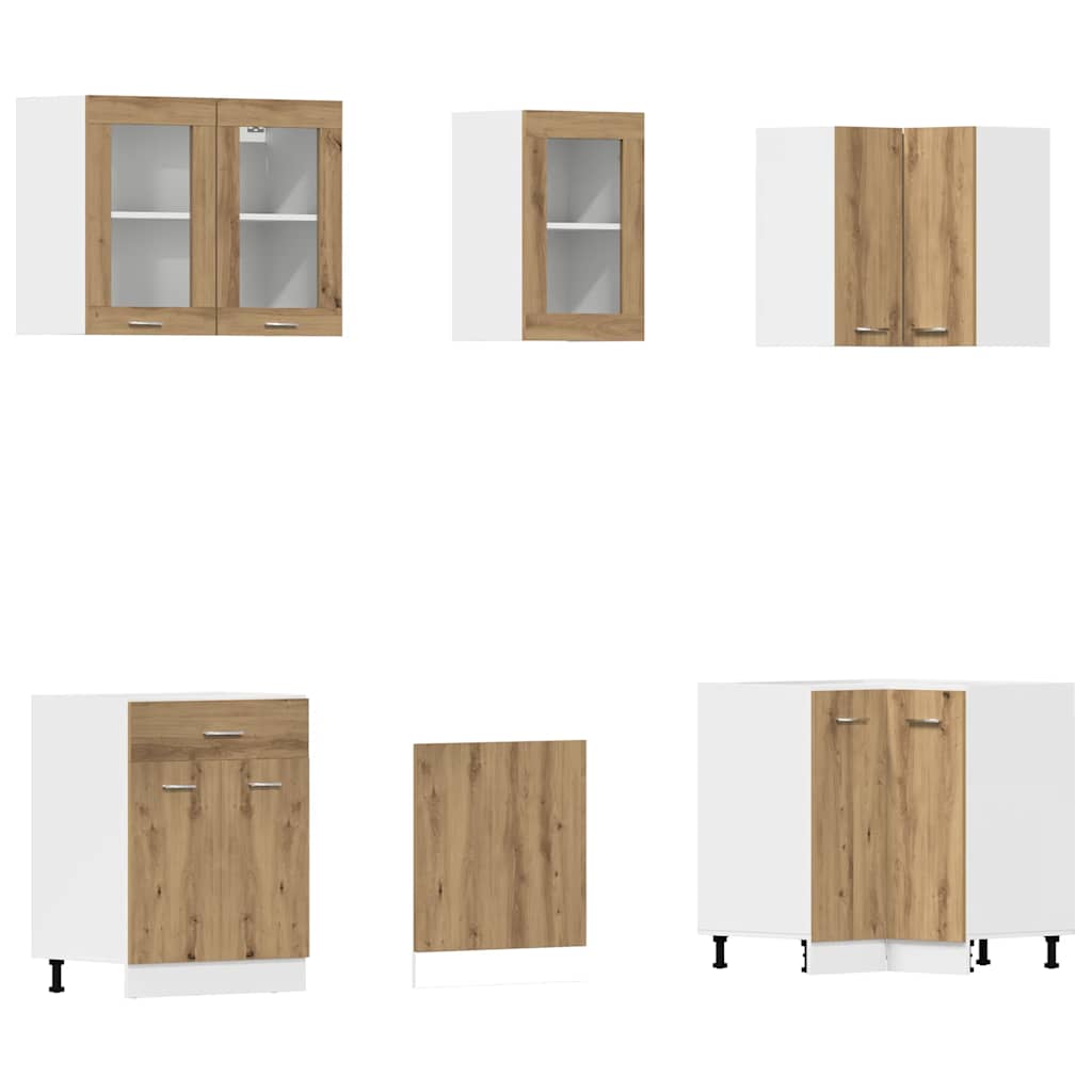 11-tlg. Küchenschrank-Set Lyon Artisan-Eiche Holzwerkstoff