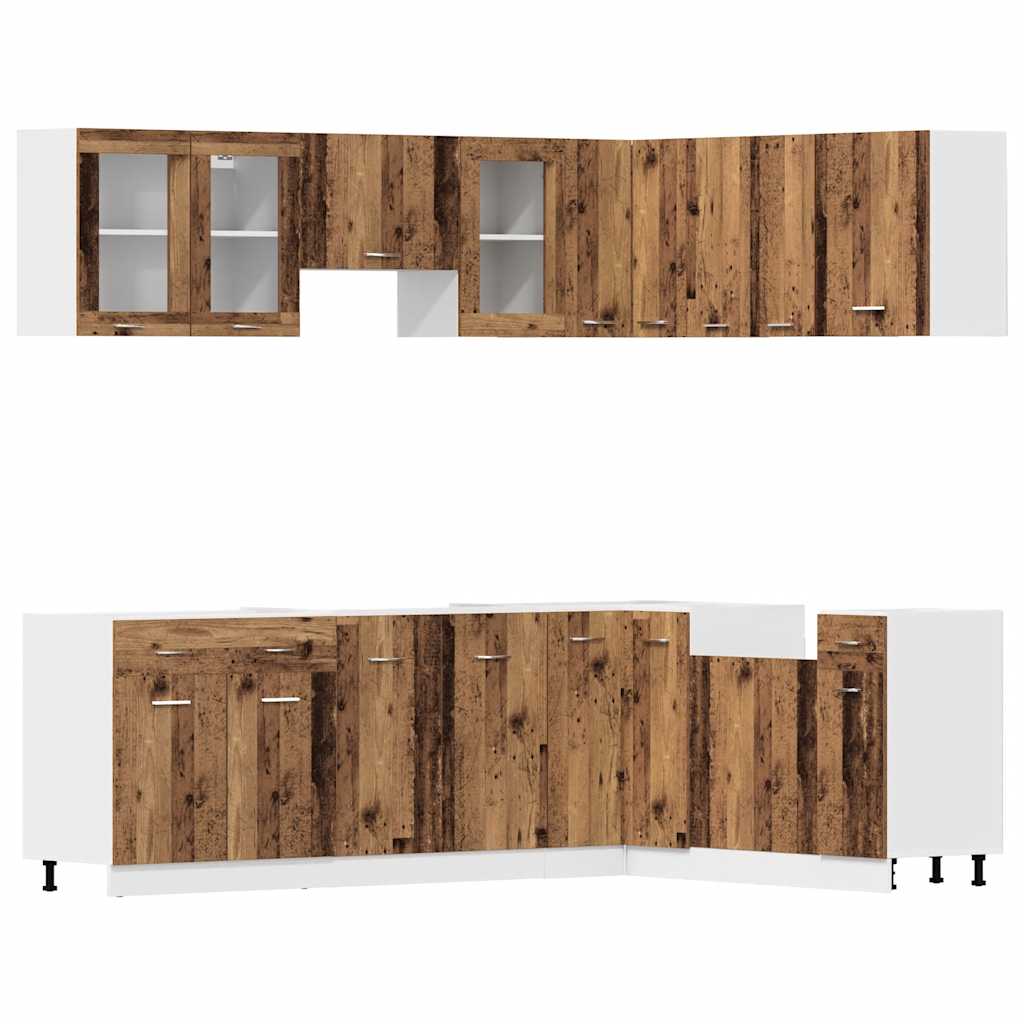 11-tlg. Küchenschrank-Set Lyon Altholz-Optik Holzwerkstoff