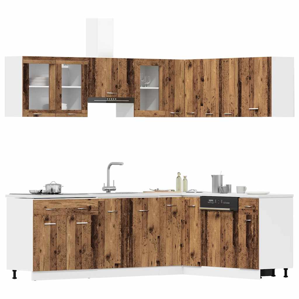 11-tlg. Küchenschrank-Set Lyon Altholz-Optik Holzwerkstoff