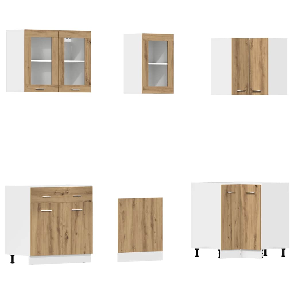 11-tlg. Küchenschrank-Set Lyon Artisan-Eiche Holzwerkstoff