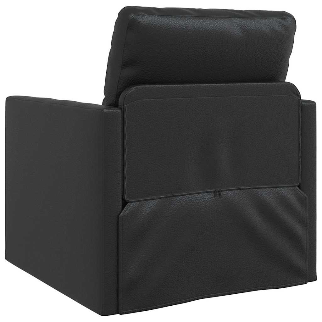 Boden Schlafsofa mit Kissen Schwarz 74 x 77 x 81 cm Kunstleder