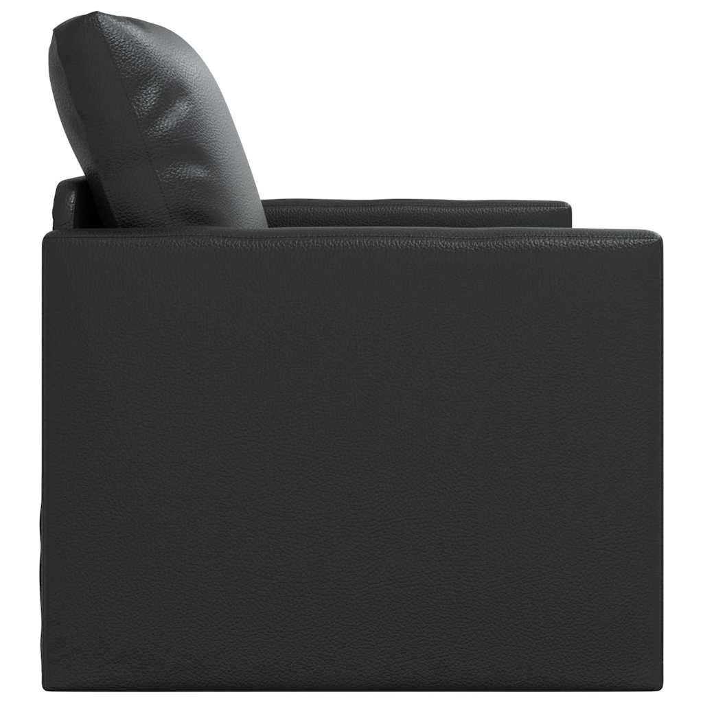 Boden Schlafsofa mit Kissen Schwarz 74 x 77 x 81 cm Kunstleder