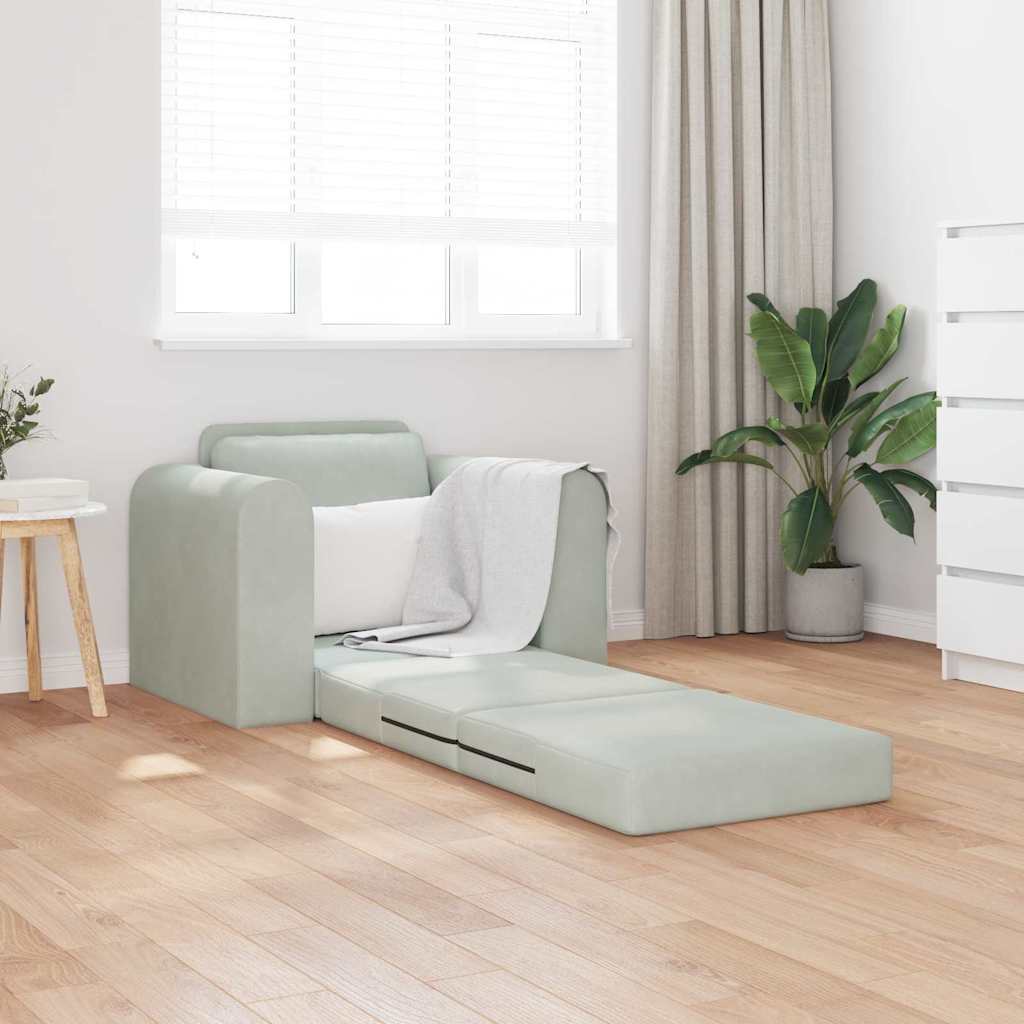 Sofa Bett Hellgrau 98 x 71 x 83 cm Samt