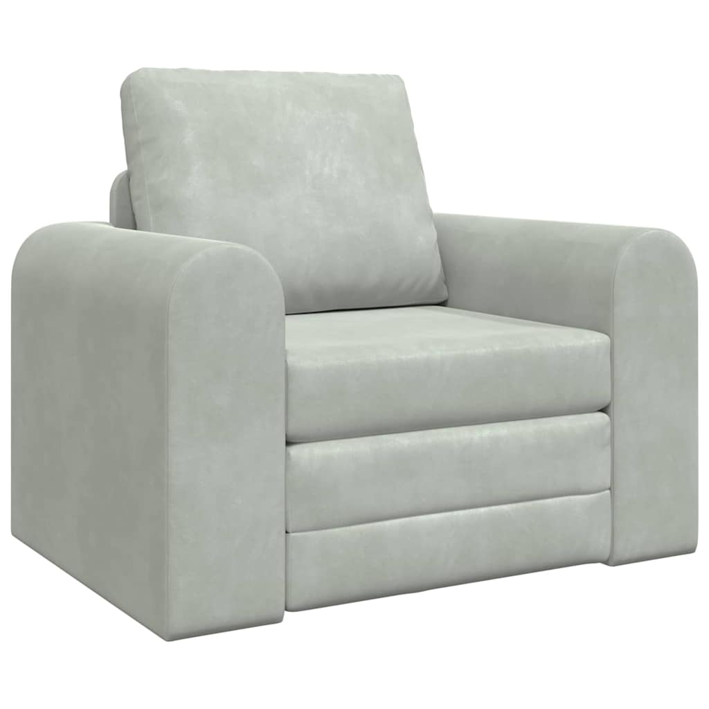 Sofa Bett Hellgrau 98 x 71 x 83 cm Samt