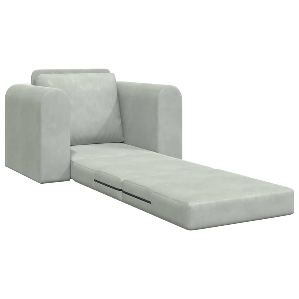 Sofa Bett Hellgrau 98 x 71 x 83 cm Samt