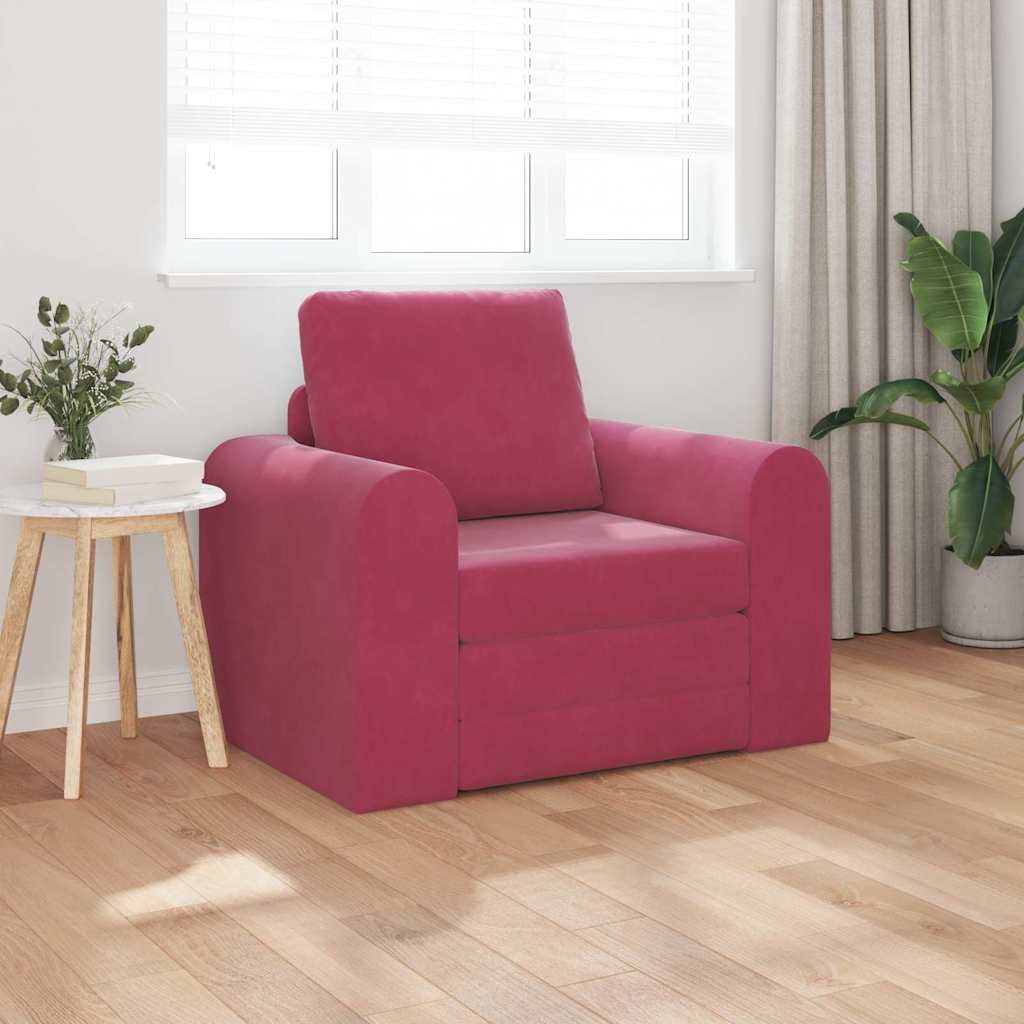 Sofa Bett Weinrot 98 x 71 x 83 cm Samt