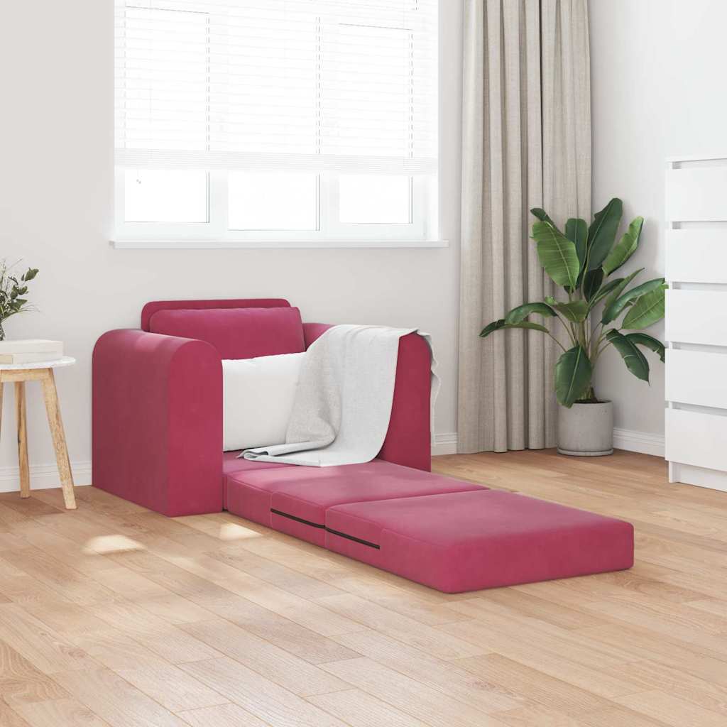 Sofa Bett Weinrot 98 x 71 x 83 cm Samt