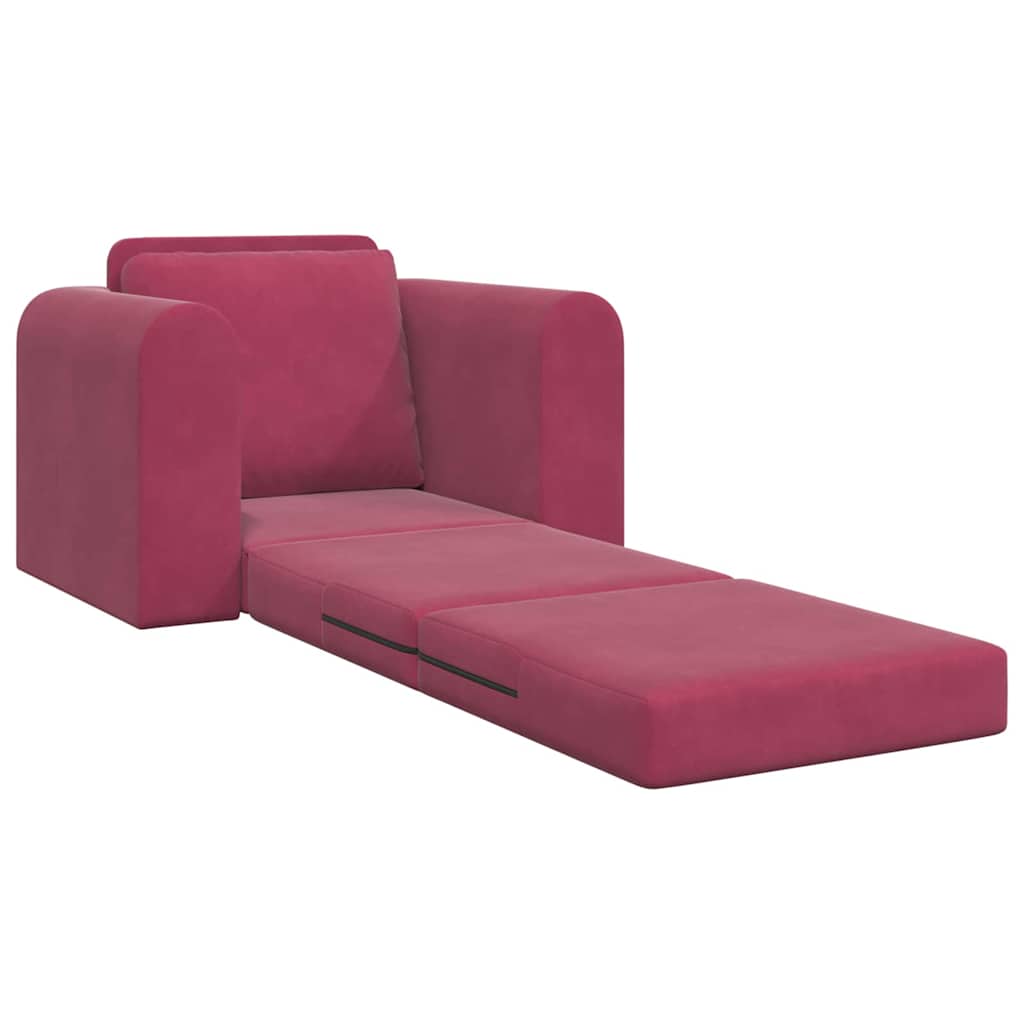 Sofa Bett Weinrot 98 x 71 x 83 cm Samt