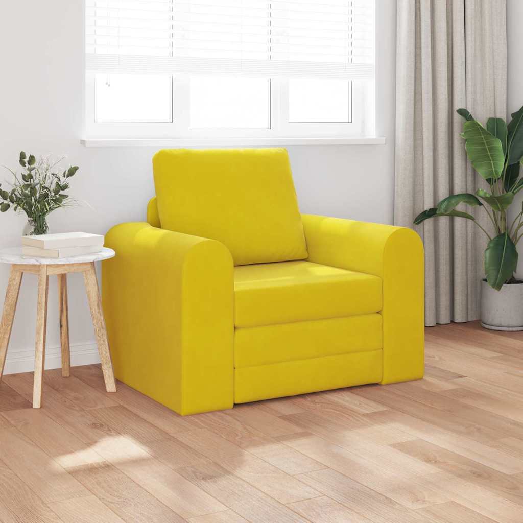 Sofa Bett Gelb 98 x 71 x 83 cm Samt