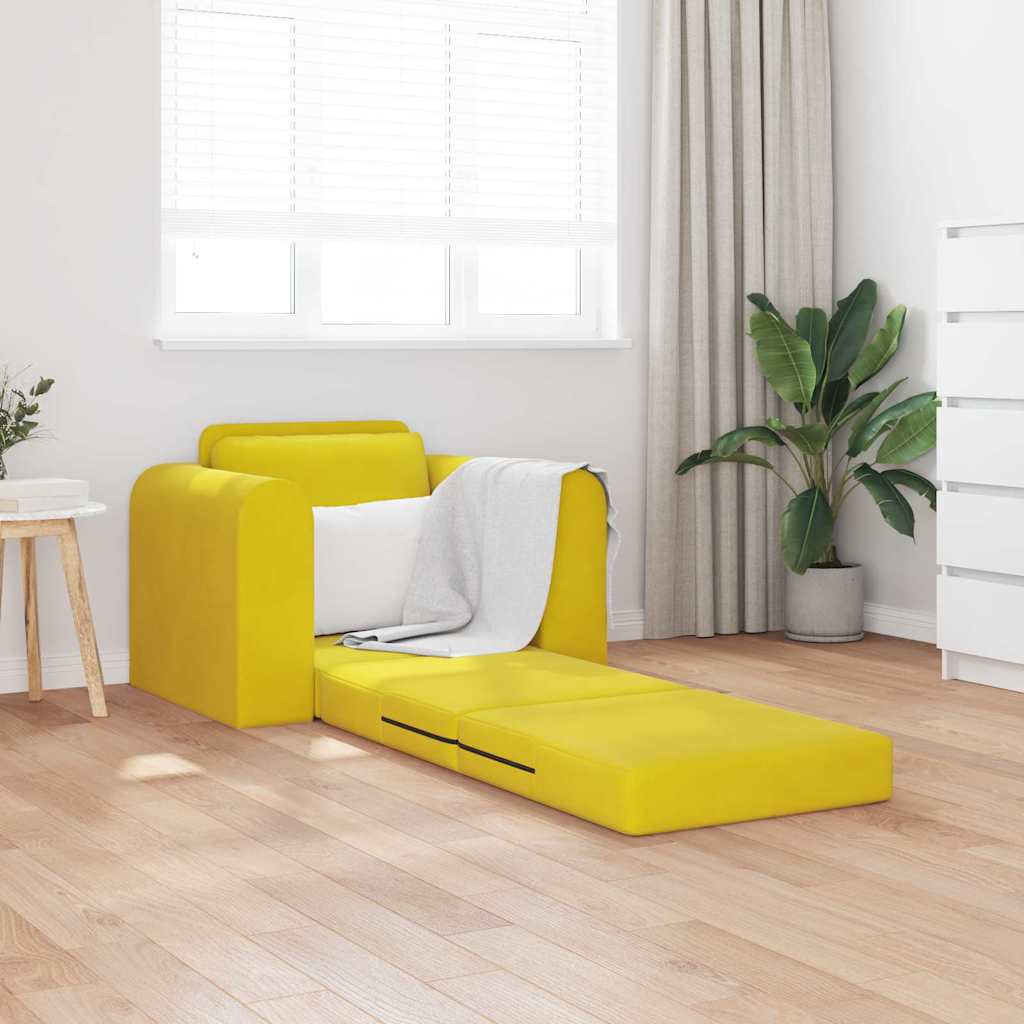 Sofa Bett Gelb 98 x 71 x 83 cm Samt