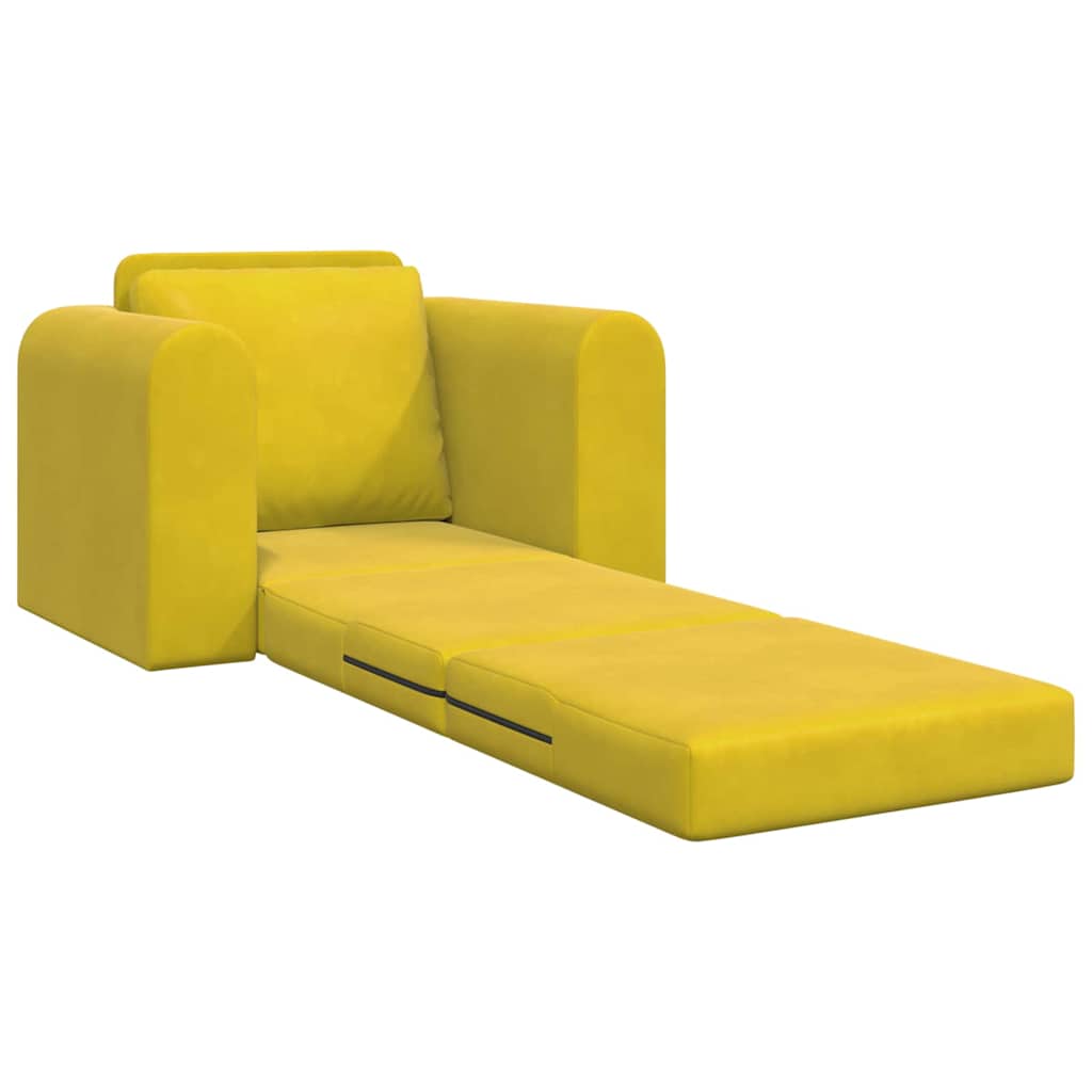 Sofa Bett Gelb 98 x 71 x 83 cm Samt