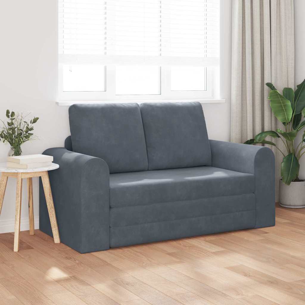Sofa Bett Dunkelgrau 148 x 71 x 83 cm Samt
