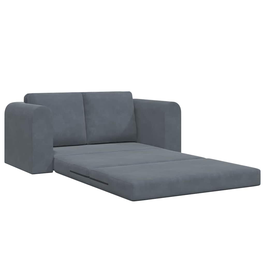 Sofa Bett Dunkelgrau 148 x 71 x 83 cm Samt
