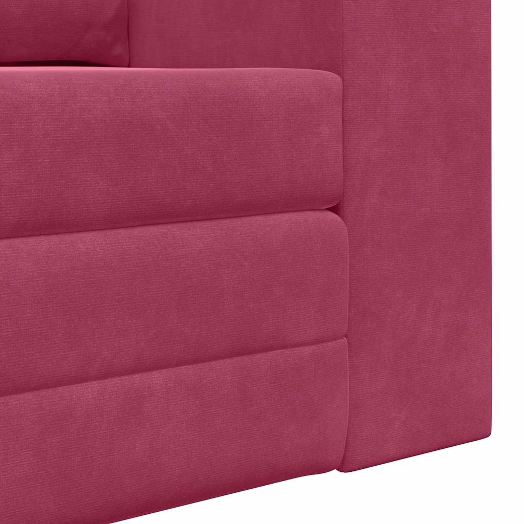 Sofa Bett Weinrot 148 x 71 x 83 cm Samt