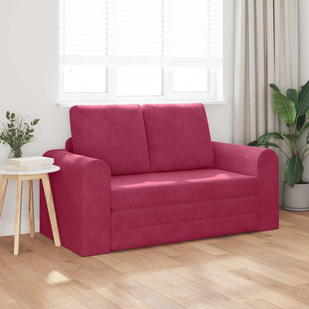 Sofa Bett Weinrot 148 x 71 x 83 cm Samt