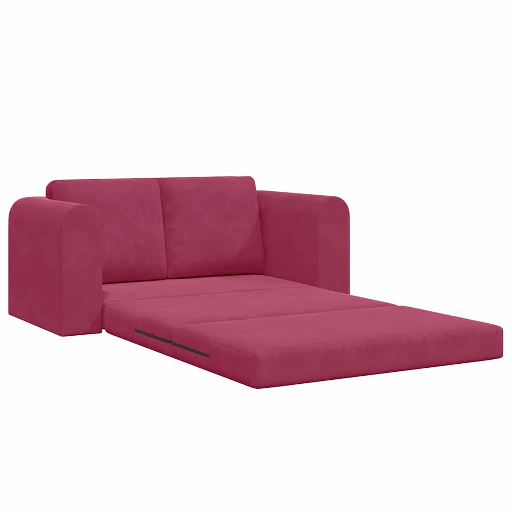 Sofa Bett Weinrot 148 x 71 x 83 cm Samt