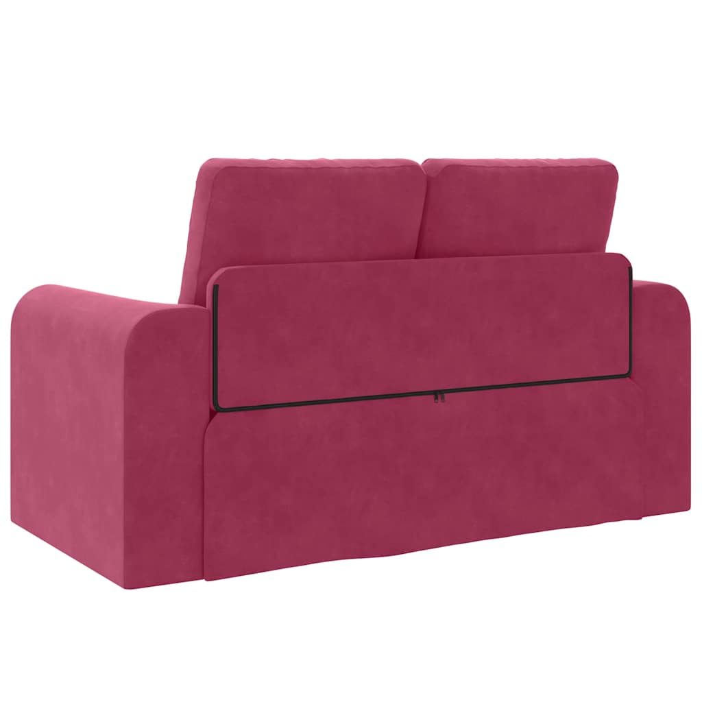 Sofa Bett Weinrot 148 x 71 x 83 cm Samt