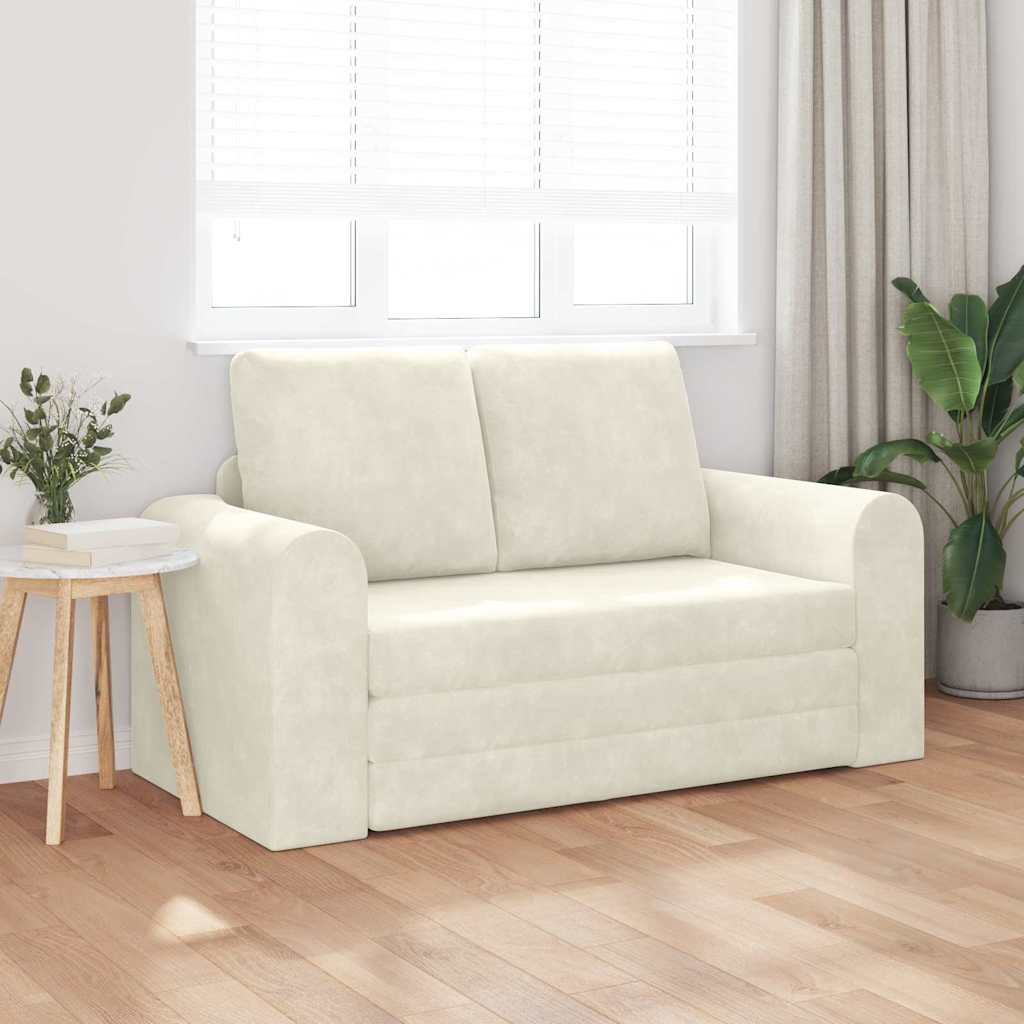 Sofa Bett Creme 148 x 71 x 83 cm Samt