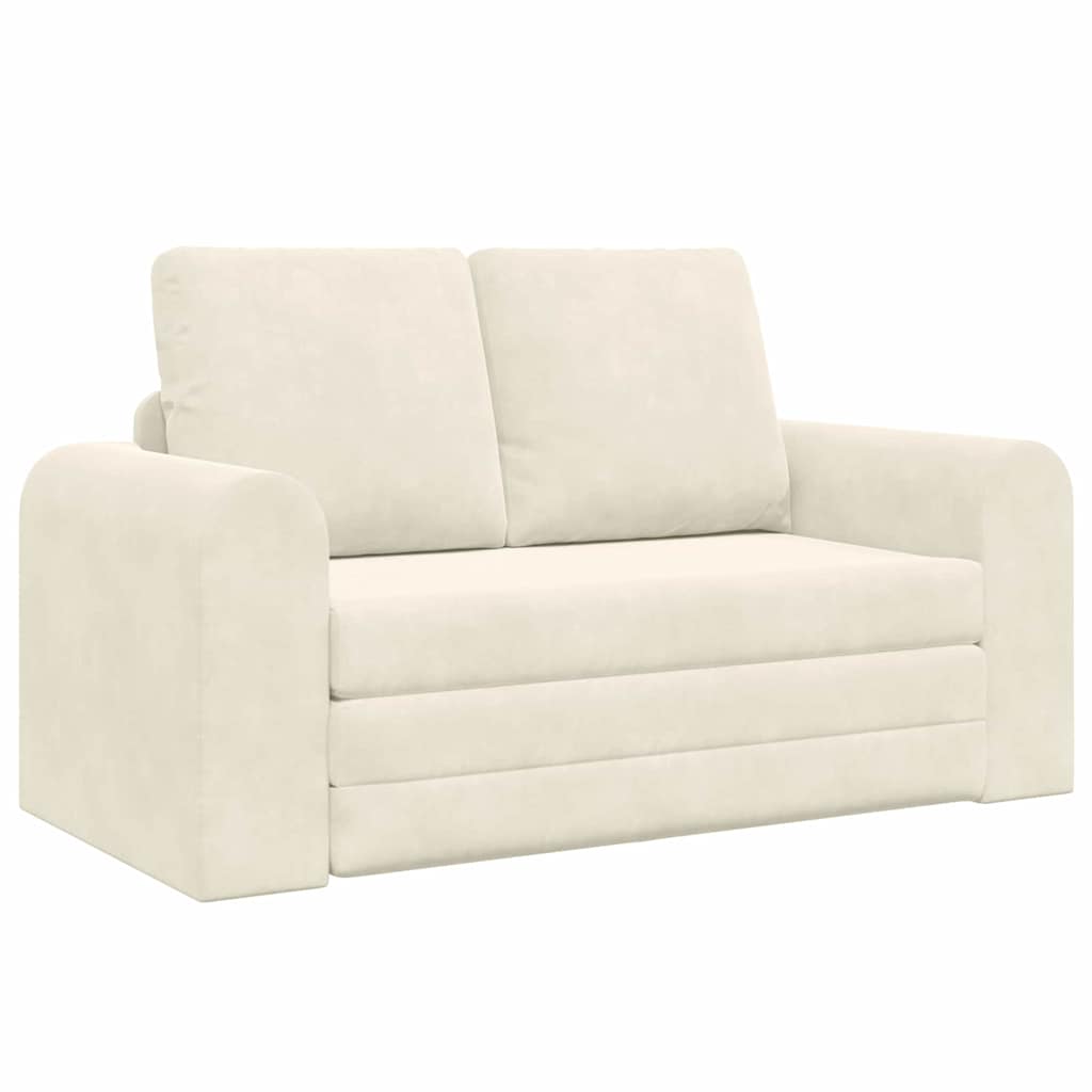 Sofa Bett Creme 148 x 71 x 83 cm Samt