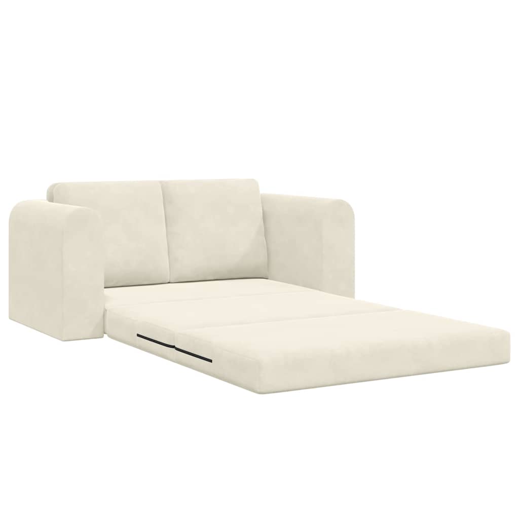 Sofa Bett Creme 148 x 71 x 83 cm Samt