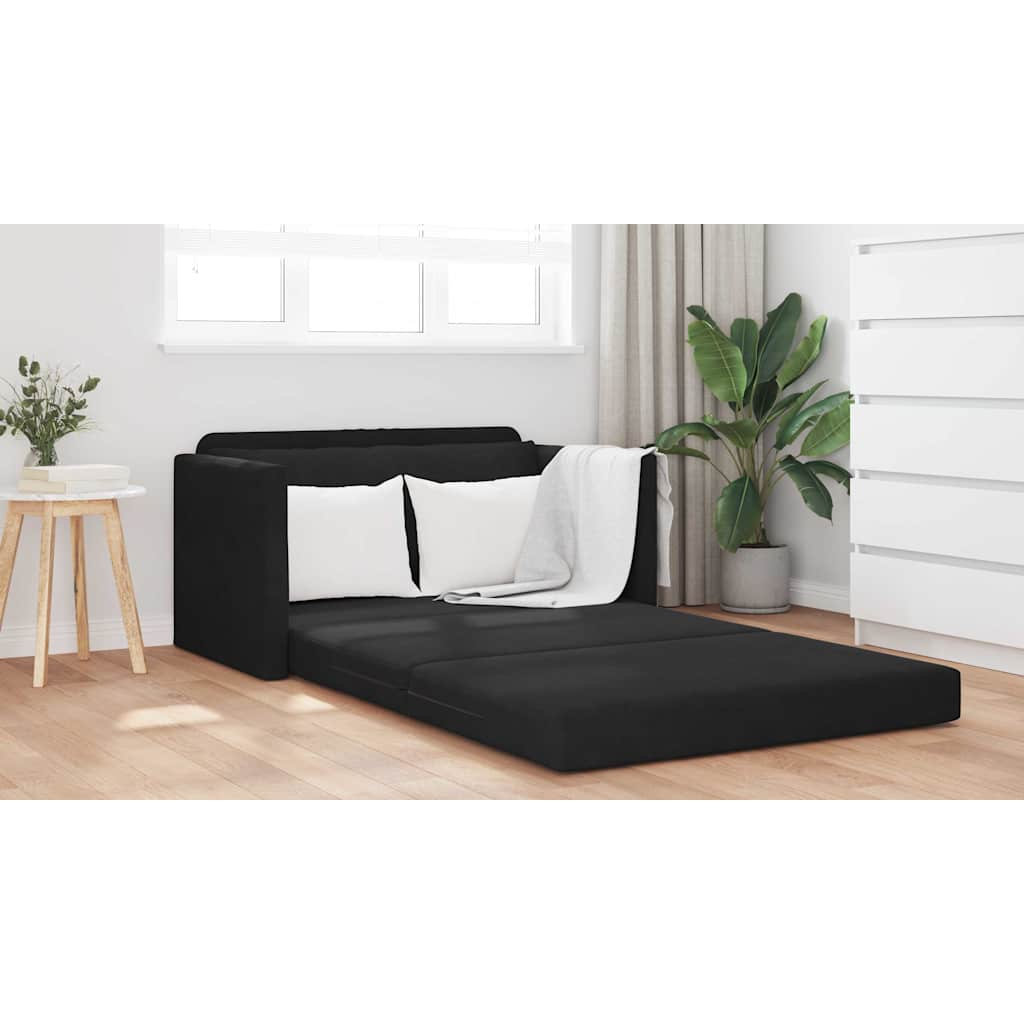 Sofa Bett Schwarz 124 x 204 x 61 cm Samt