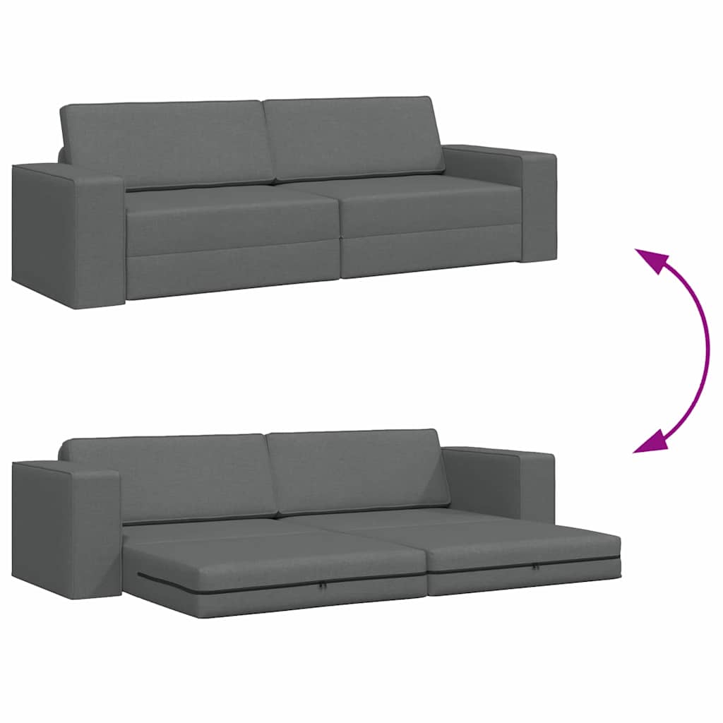 Boden-Sofa-Bett Dunkelgrau 245 x 78 x 77 cm Stoff