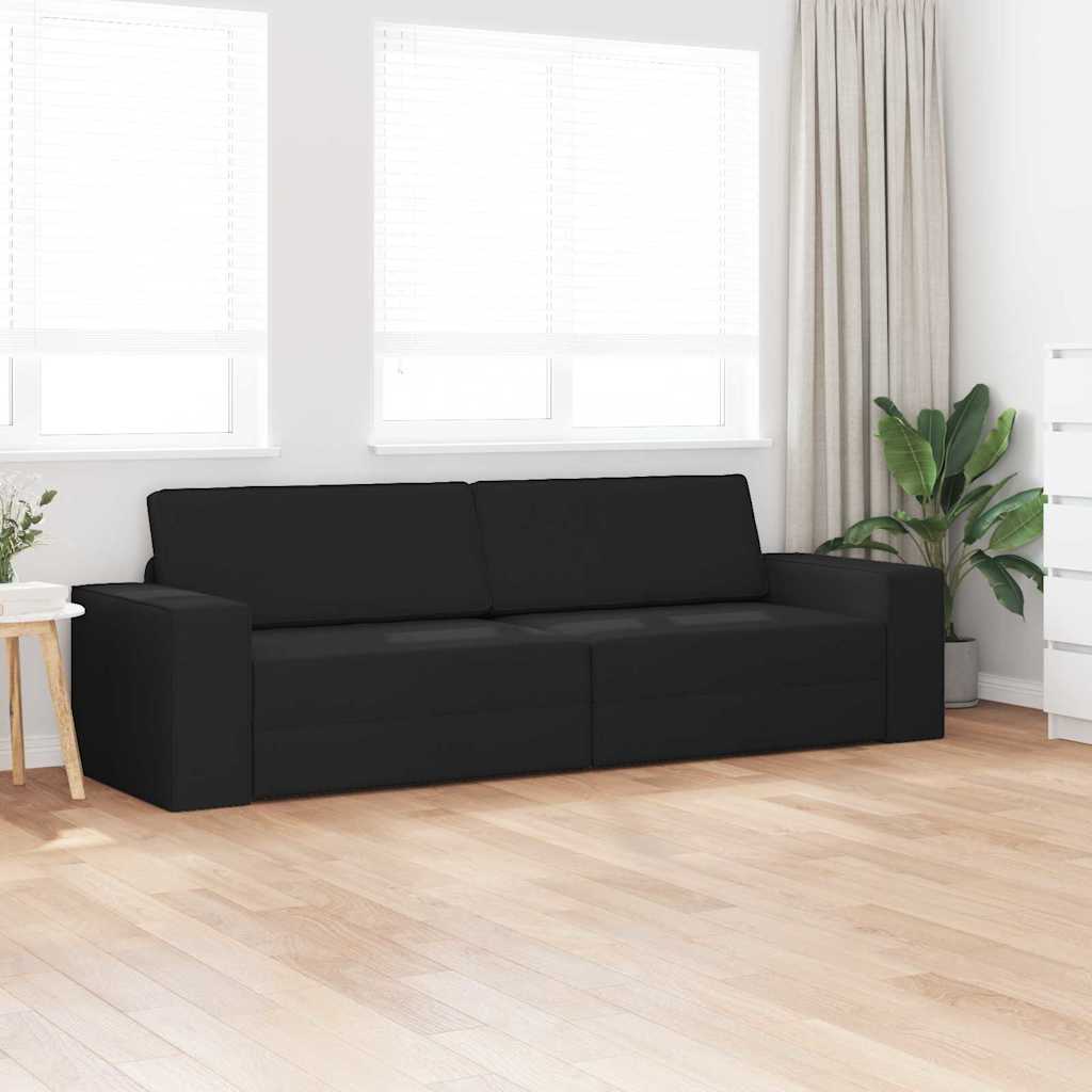 Boden-Sofa-Bett Schwarz 245 x 78 x 77 cm Stoff