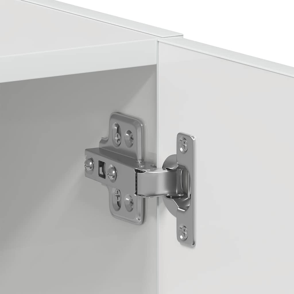 Waschmaschinenschrank Hochglanz-Weiß 64x24x190 cm Holzwerkstoff