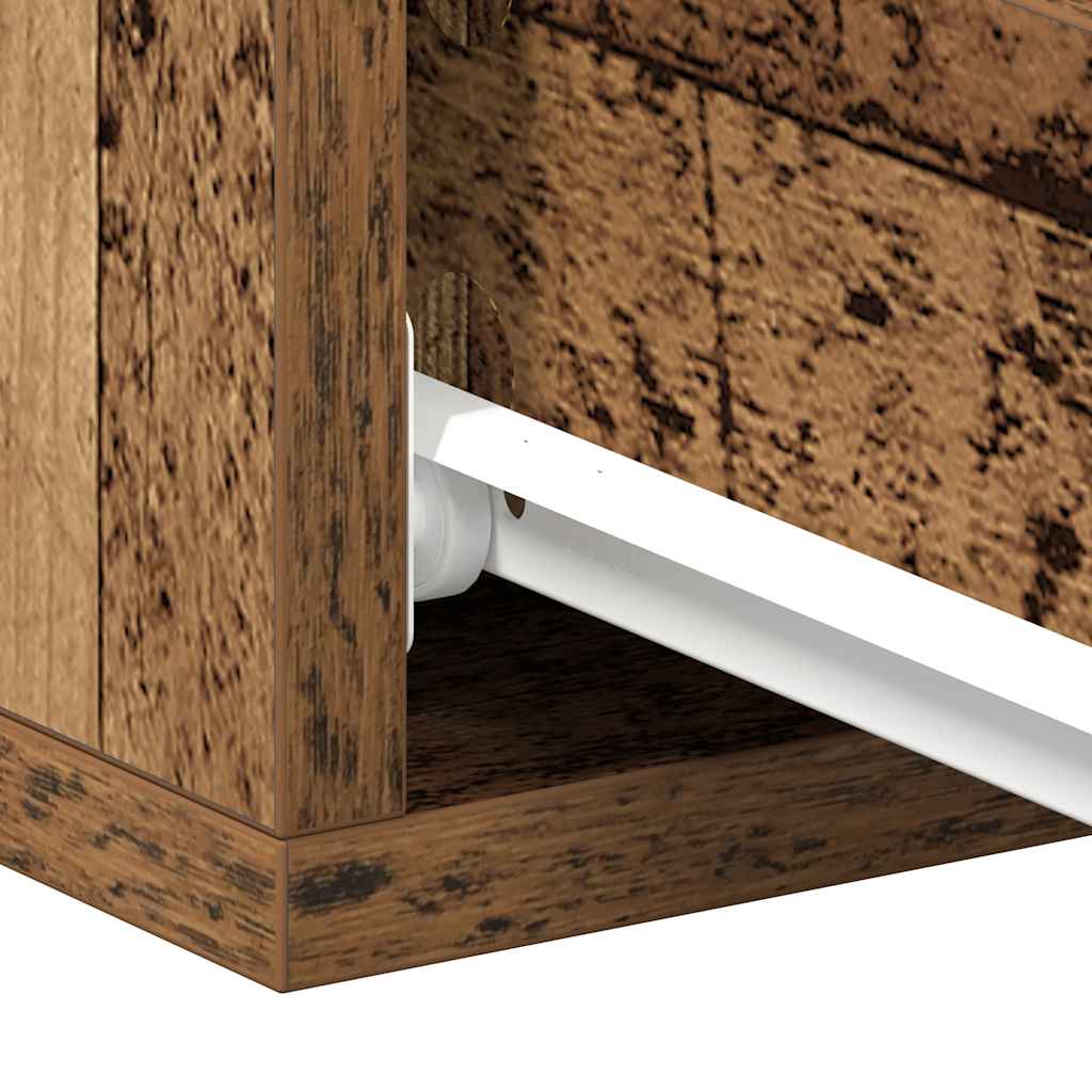 Tables de chevet suspendues, lot de 2, aspect bois de récupération, 40 x 32 x 15 cm