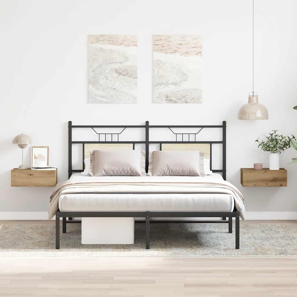 Tables de chevet suspendues, lot de 2, chêne artisanal, 40 x 32 x 15 cm