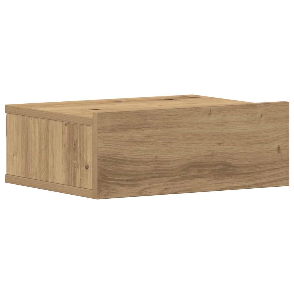 Tables de chevet suspendues, lot de 2, chêne artisanal, 40 x 32 x 15 cm