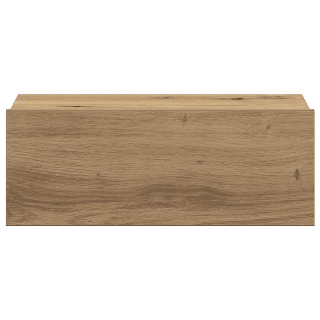 Tables de chevet suspendues, lot de 2, chêne artisanal, 40 x 32 x 15 cm