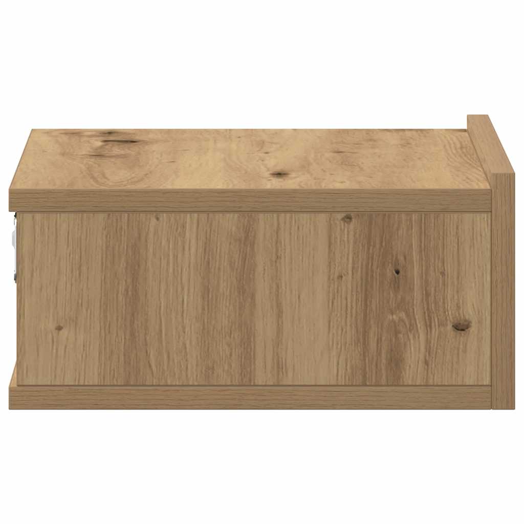 Tables de chevet suspendues, lot de 2, chêne artisanal, 40 x 32 x 15 cm