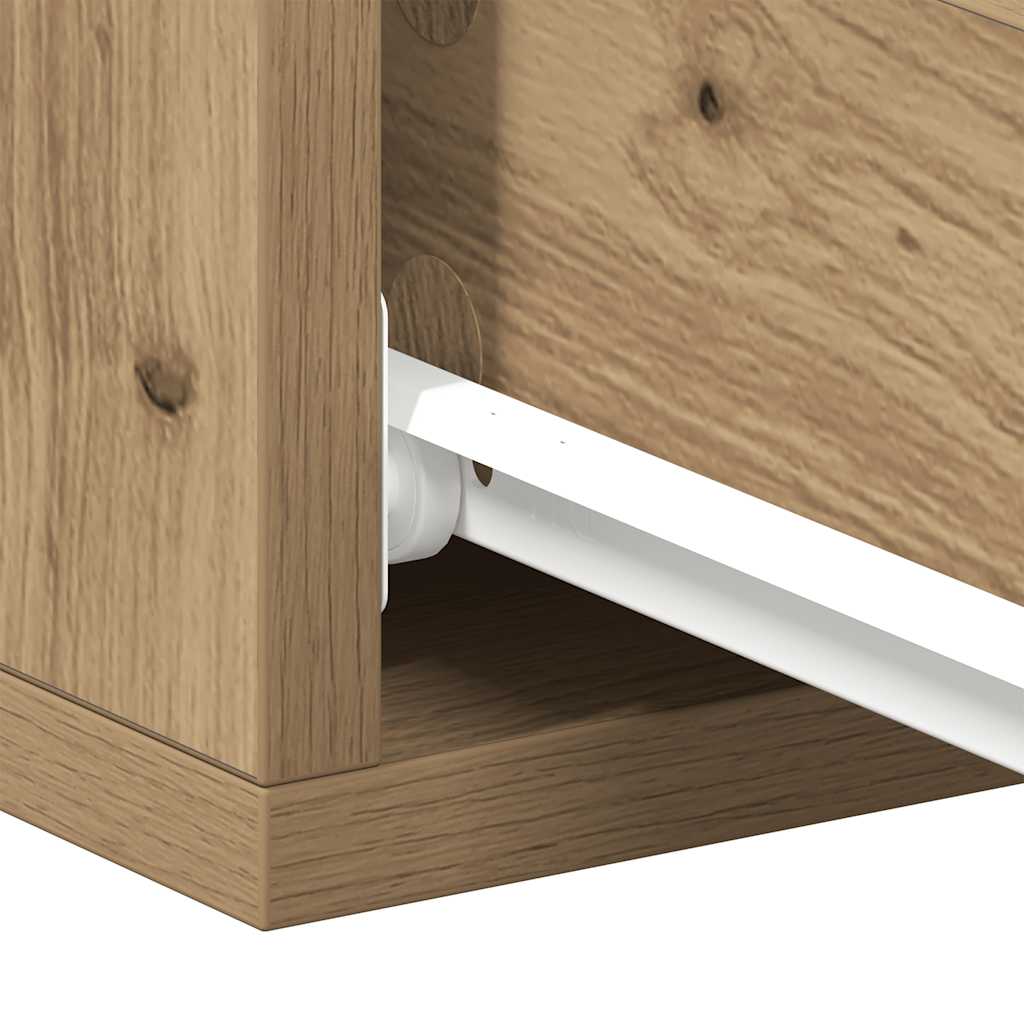 Tables de chevet suspendues, lot de 2, chêne artisanal, 40 x 32 x 15 cm