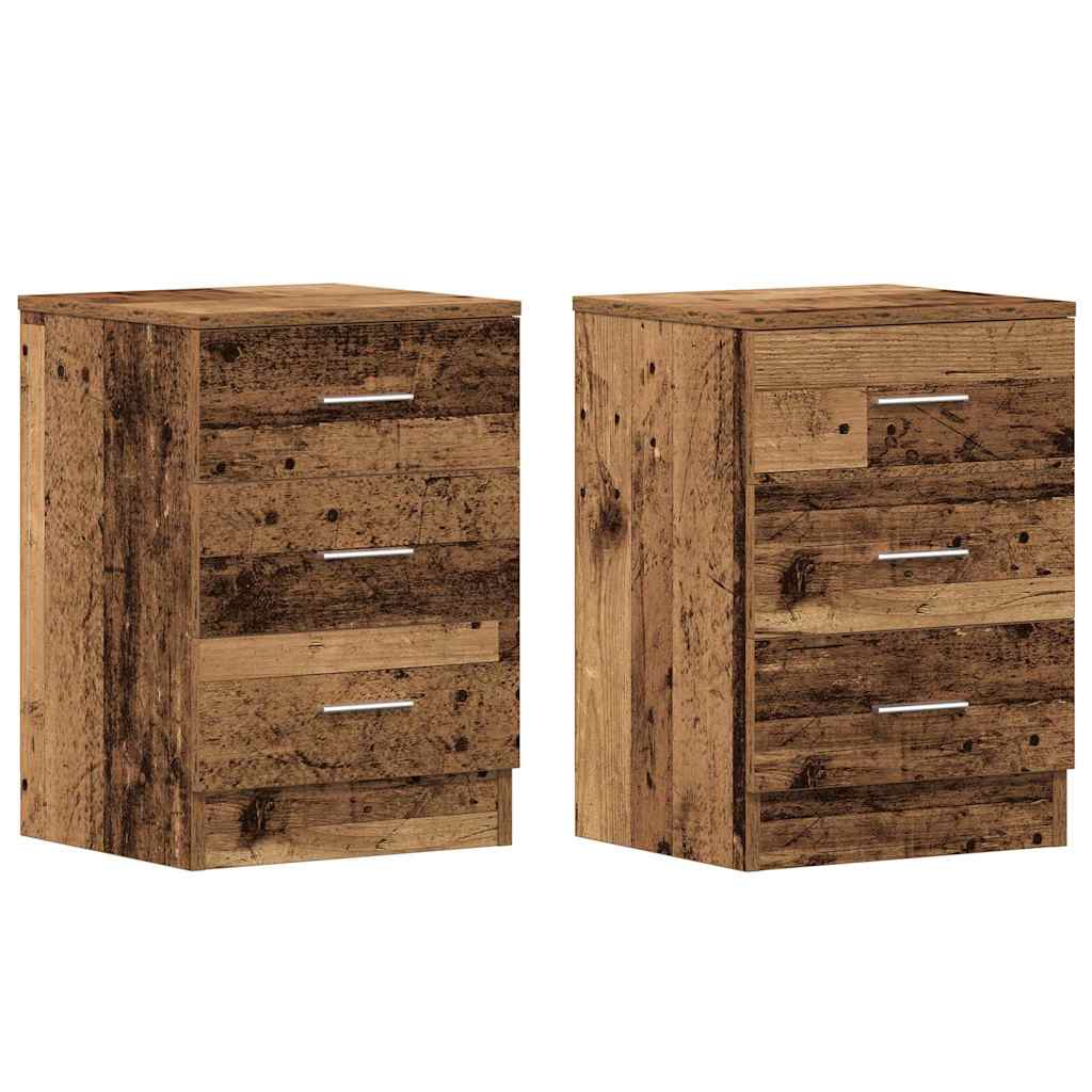Bedside tables 2 pcs. Old wood look 38x35x55 cm wood material
