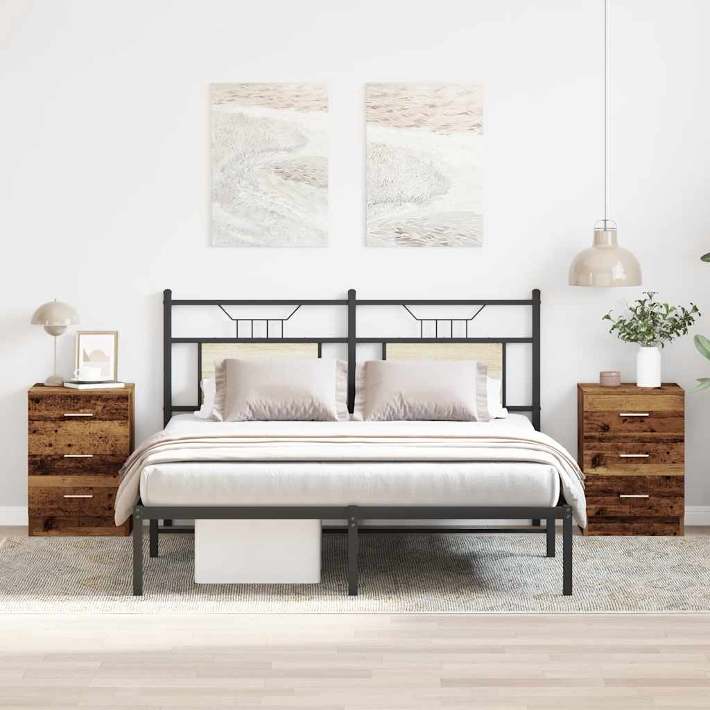 Bedside tables 2 pcs. Old wood look 38x35x55 cm wood material