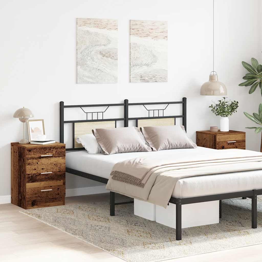 Bedside tables 2 pcs. Old wood look 38x35x55 cm wood material