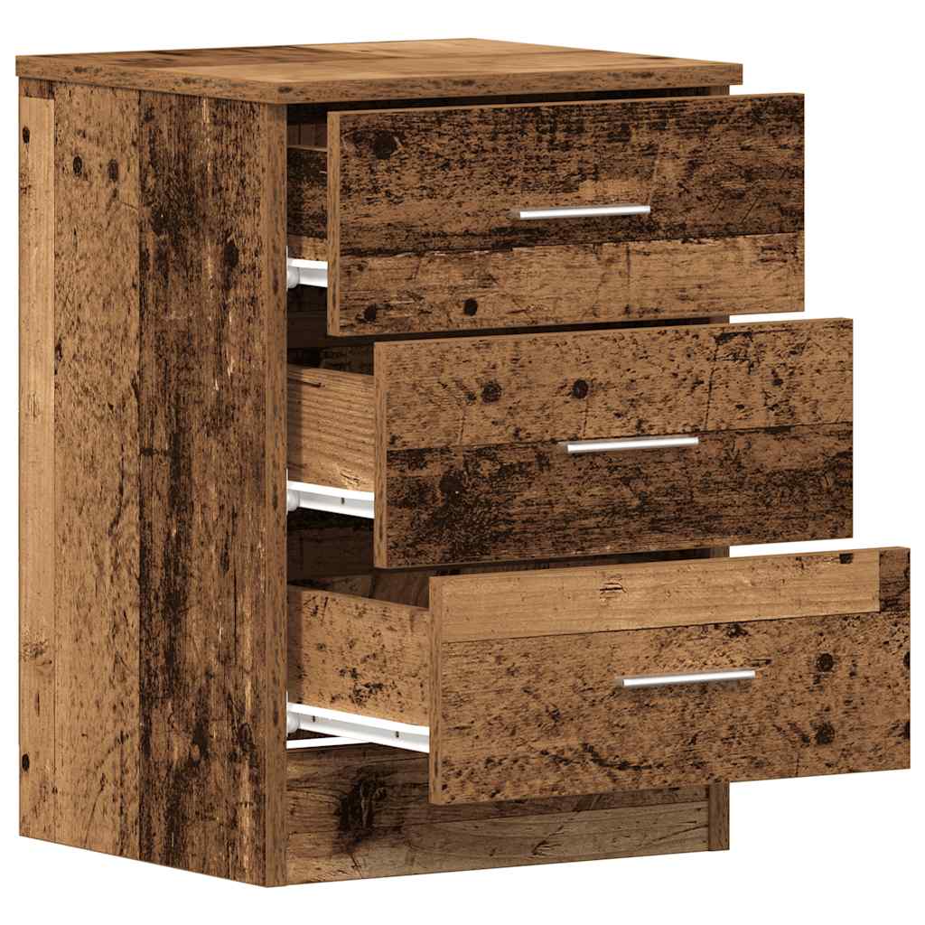 Bedside tables 2 pcs. Old wood look 38x35x55 cm wood material