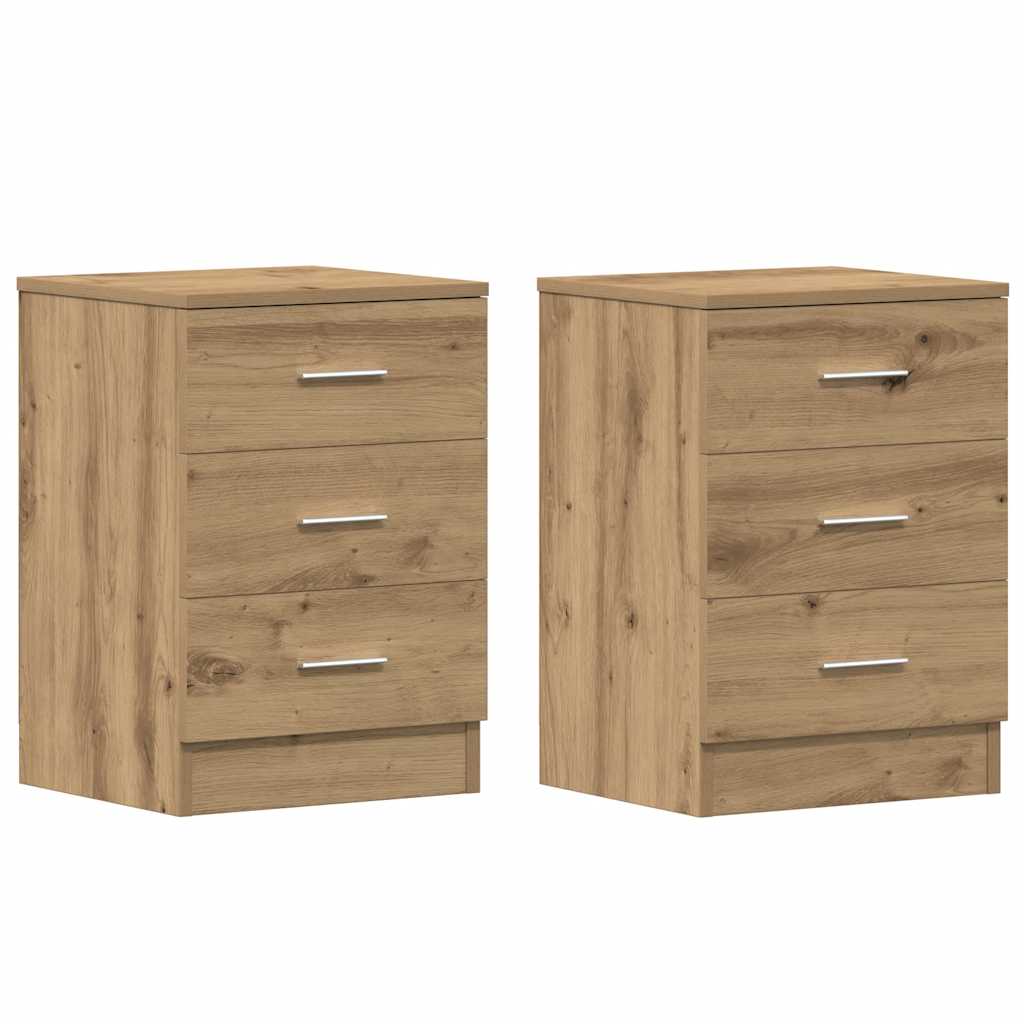 Bedside tables 2 pcs. Artisan oak 38x35x55 cm wood material