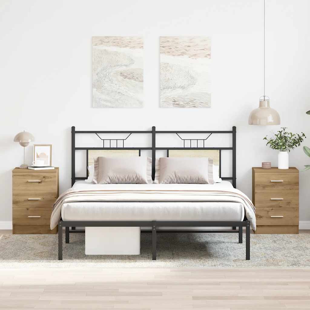 Bedside tables 2 pcs. Artisan oak 38x35x55 cm wood material
