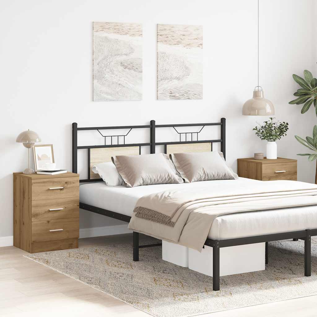 Bedside tables 2 pcs. Artisan oak 38x35x55 cm wood material