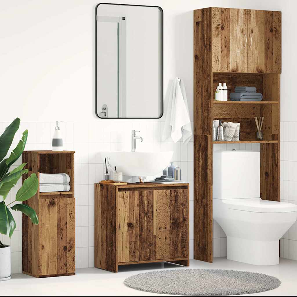 Washbasin base cabinet in old wood look 60x33x60 cm wood material