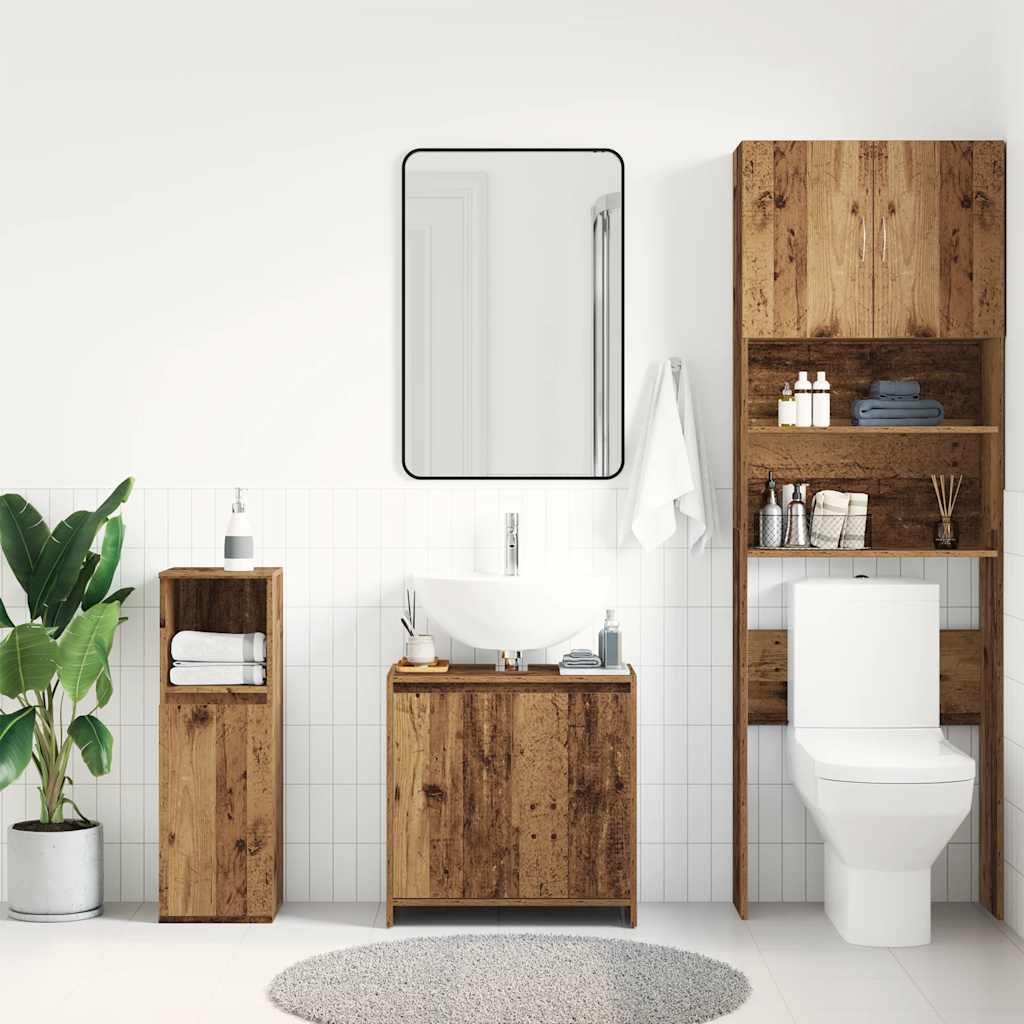 Washbasin base cabinet in old wood look 60x33x60 cm wood material