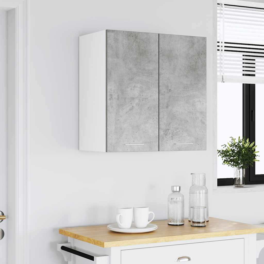 Meuble de cuisine mural gris béton 60x31x60 cm en bois